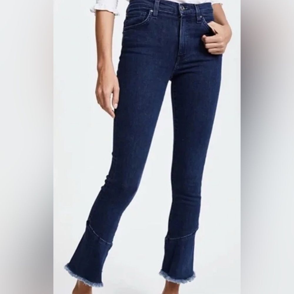 IRO Berry Mini Bell Bottom Fray Flare High Rise Jeans Hippie Festival Boho US 26